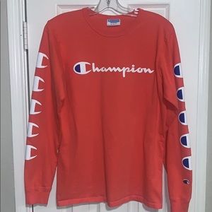 Champion long sleeved logo shirt in orange